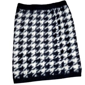 Fashion Nova Women's Houndstooth Mini Skirt Black White Size Small Black White